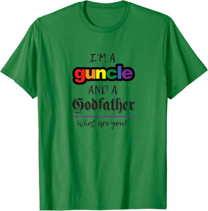 Rainbow Guncle Godfather Funny Gift T-Shirt - T-Shirt | Irish Green