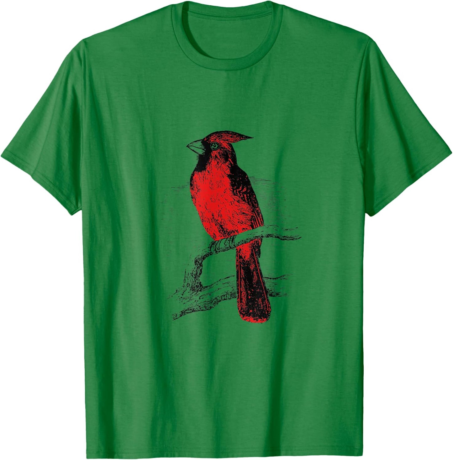 Red Cardinal Bird love bird watching Vintage T-Shirt - T-Shirt | Irish Green