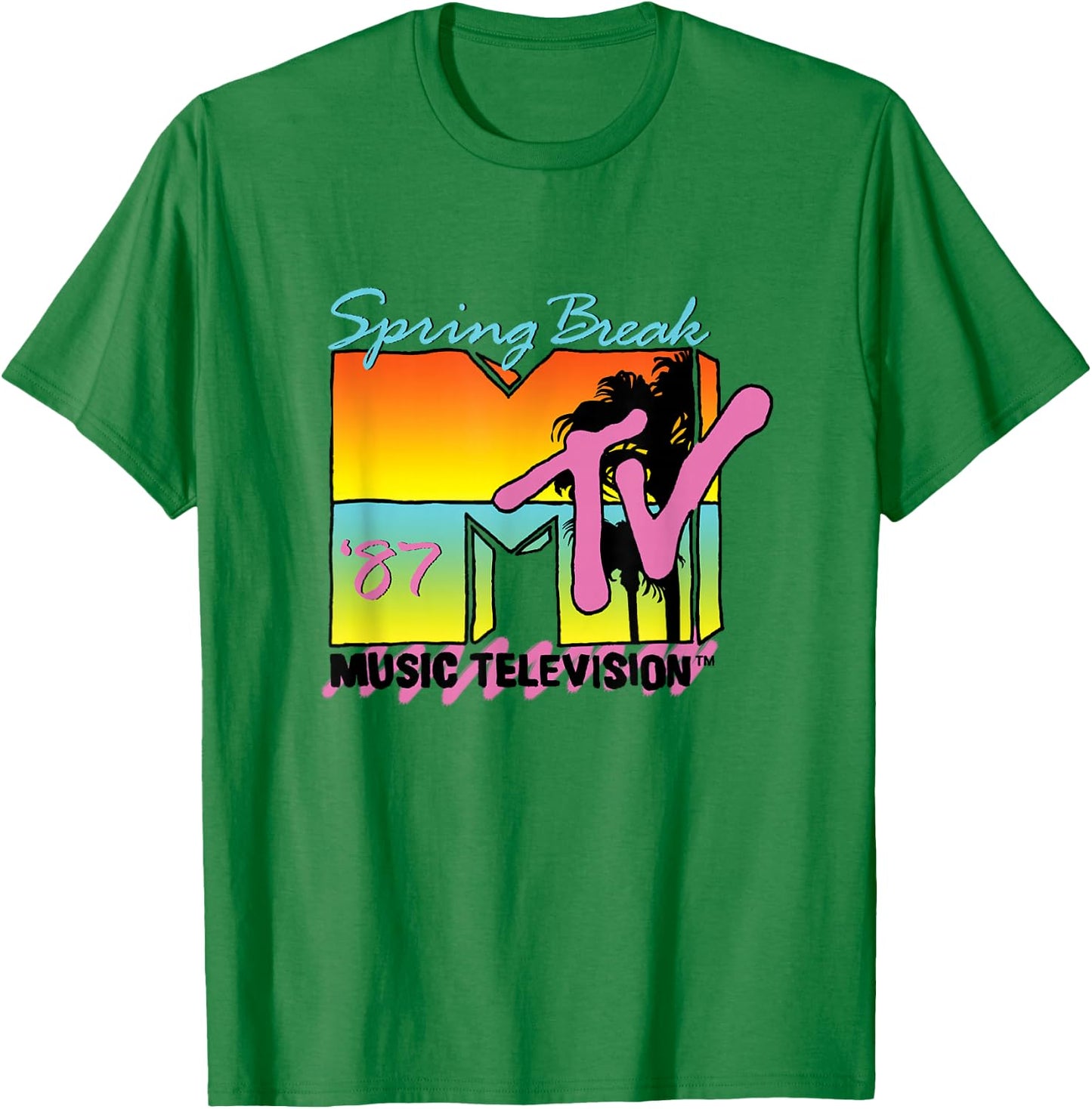 Classic MTV Logo Spring Break 87' T-Shirt - T-Shirt | Irish Green