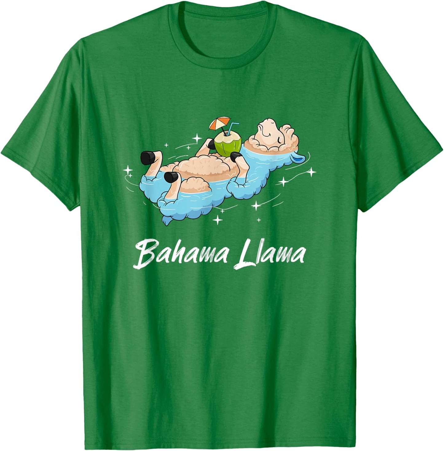 Bahama Llama Shirt Funny Alpaca beach vacation Summer Girl T-Shirt - T-Shirt | Irish Green