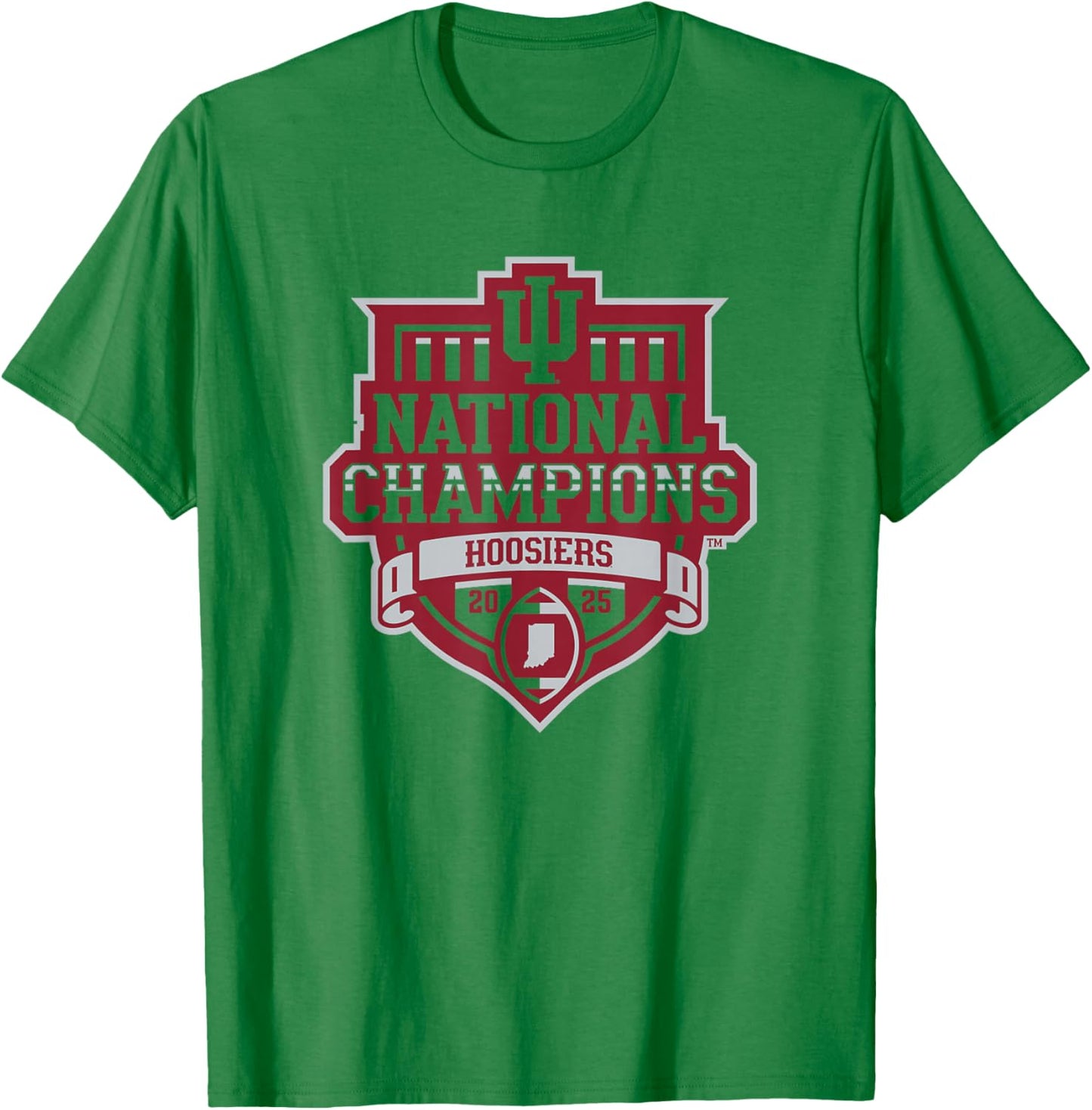 Indiana Hoosiers National Champs 2025 Football Official Logo T-Shirt - T-Shirt | Irish Green