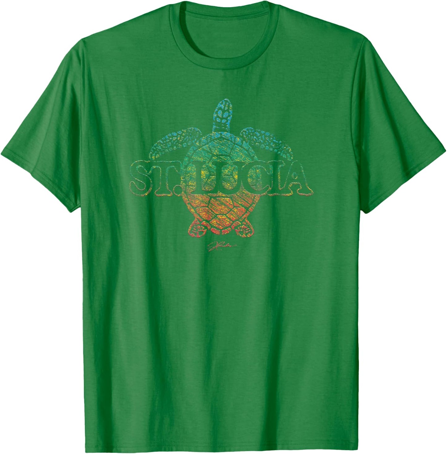 JCombs: St. Lucia Sea Turtle T-Shirt - T-Shirt | Irish Green