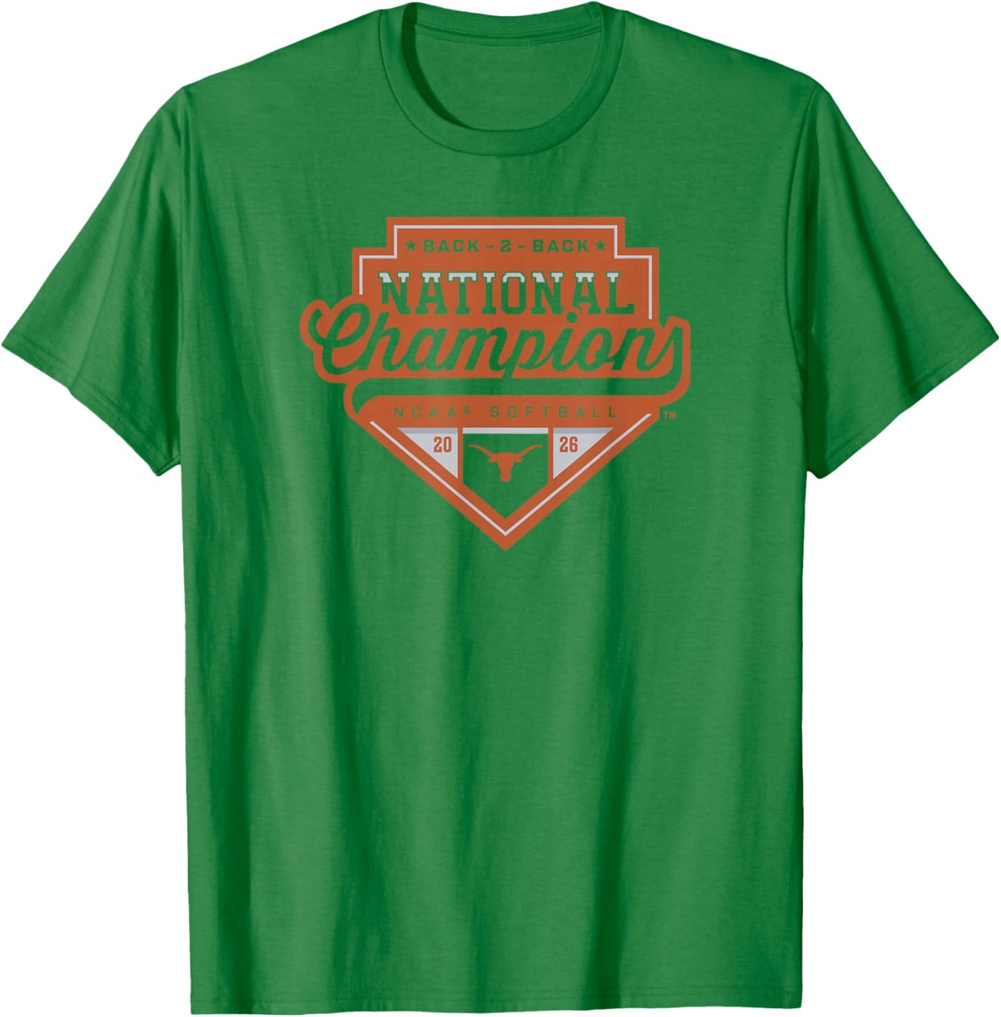 Texas Longhorns National Champs 2026 Softball WCWS Logo T-Shirt - T-Shirt | Irish Green