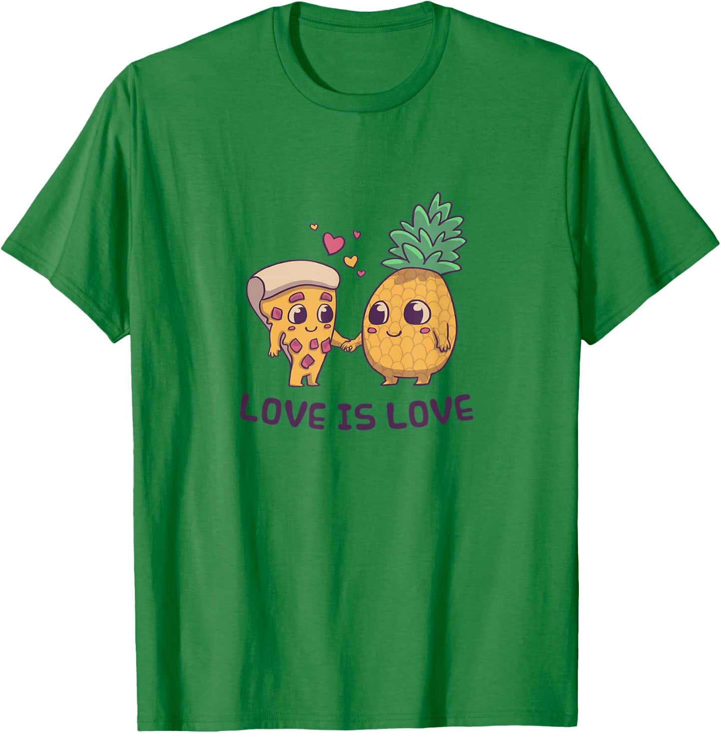 Love Cute Pride Pineapple Pizza T-Shirt - T-Shirt | Irish Green