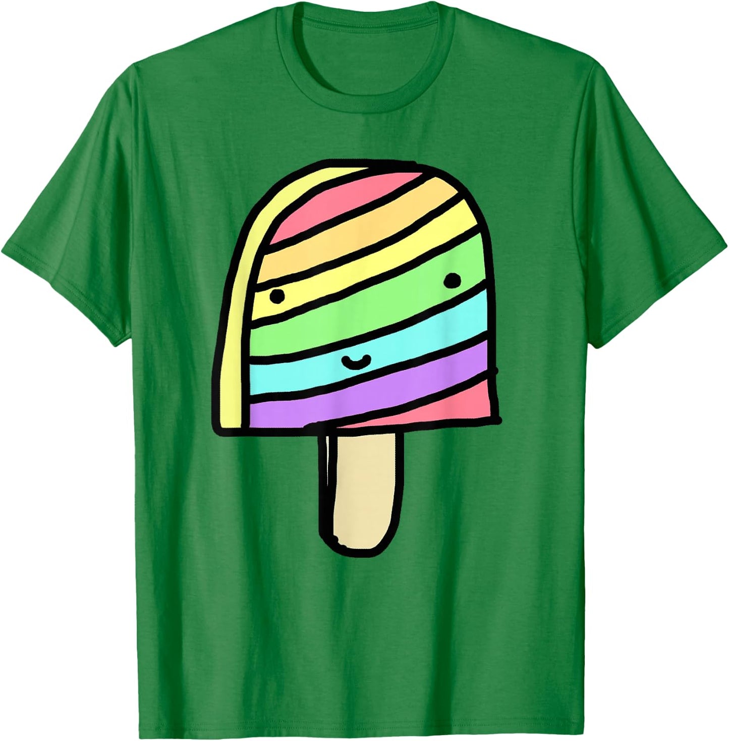 Funny and Cute Rainbow Popsicle Ice Cream for Kids T-Shirt - T-Shirt | Irish Green
