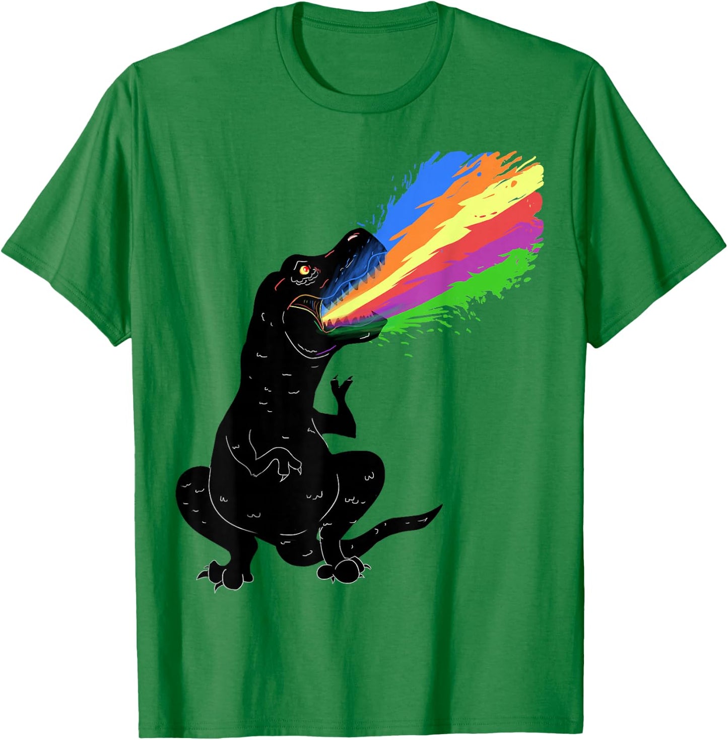 Tyrannosaurus Rex Shooting Rainbow Laser, Dinosaur T-Shirt - T-Shirt | Irish Green