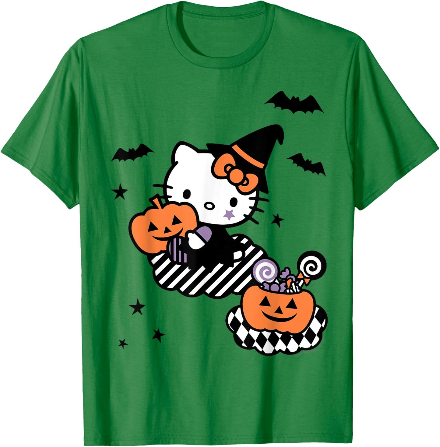 Hello Kitty Trick or Treat Halloween Shirt T-Shirt - T-Shirt | Irish Green