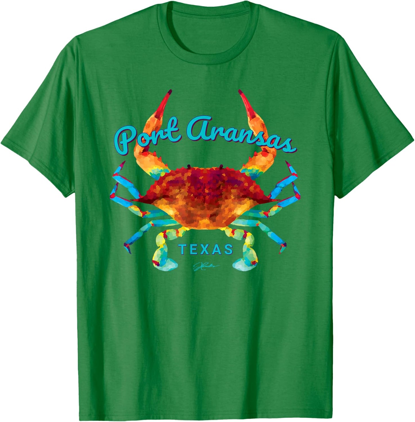 JCombs: Port Aransas, TX, Blue Crab T-Shirt - T-Shirt | Irish Green