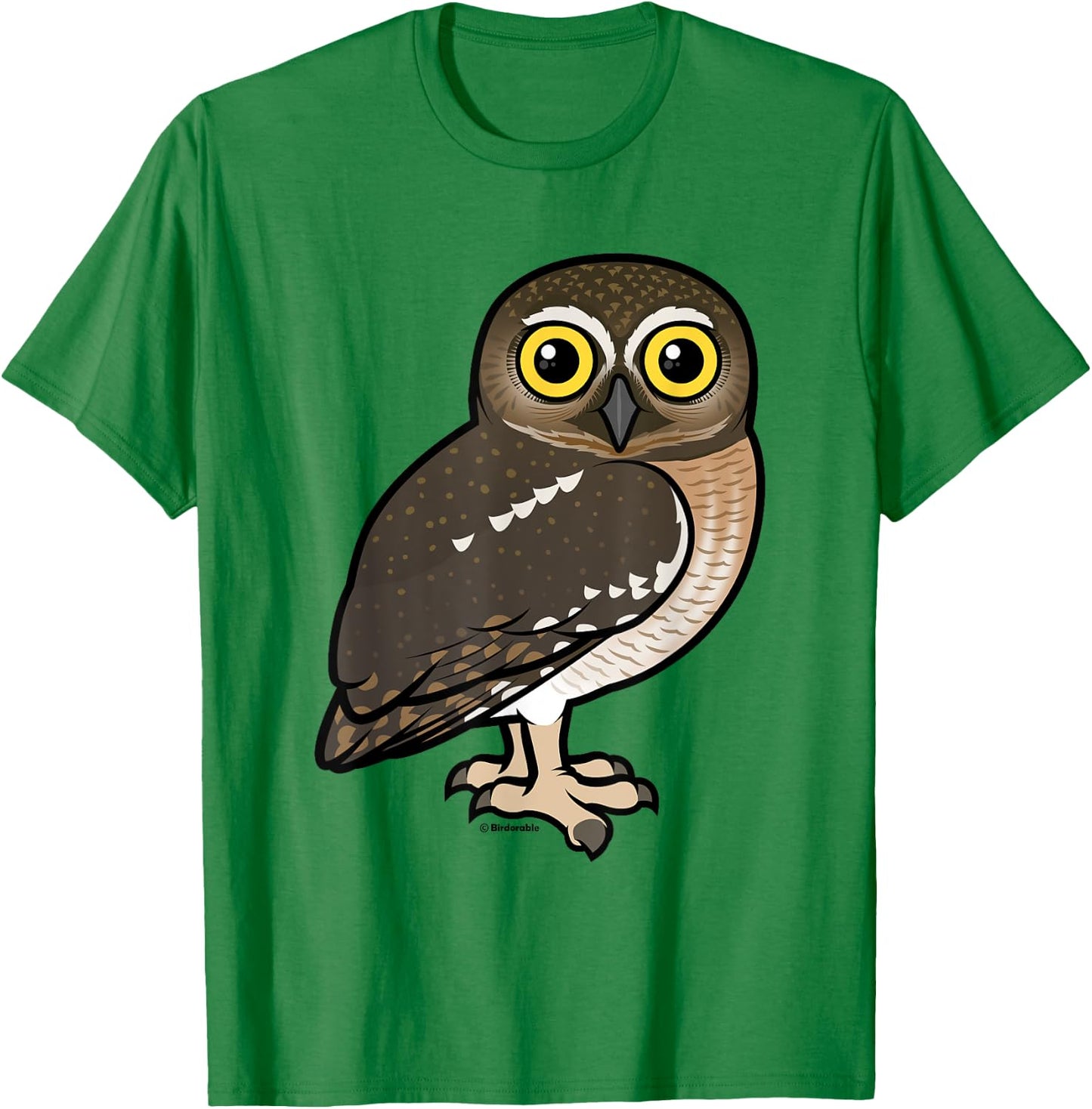 Cute Cartoon Elf Owl Birdorable Illustrated Bird T-Shirt - T-Shirt | Irish Green