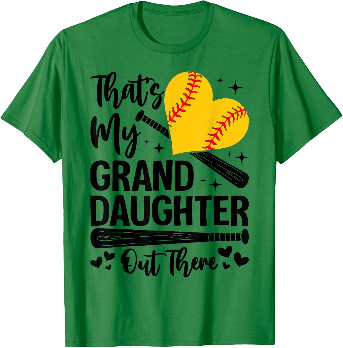 That's My Granddaughter Out There Softball Grandma Grandpa T-Shirt - T-Shirt | Irish Green