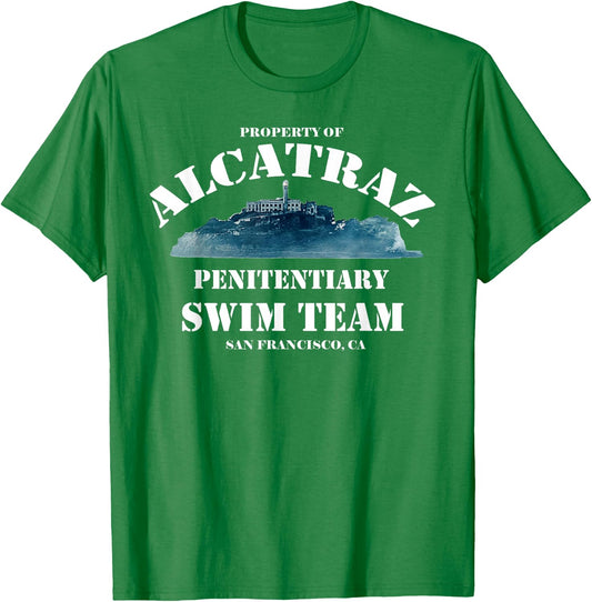 Alcatraz Swim Team, Funny T Shirt T-Shirt - T-Shirt | Irish Green