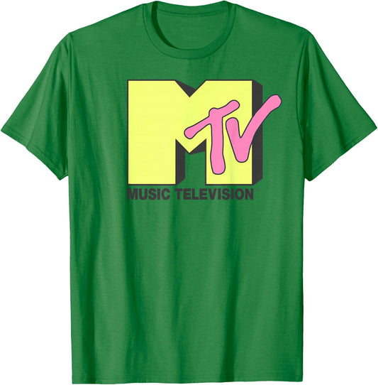 MTV Logo Pastel Graphic T-Shirt - T-Shirt | Irish Green