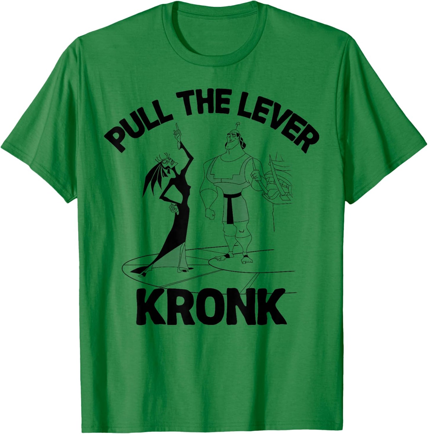 Disney Emperors New Groove Yzma Pull The Lever Kronk T-Shirt - T-Shirt | Irish Green