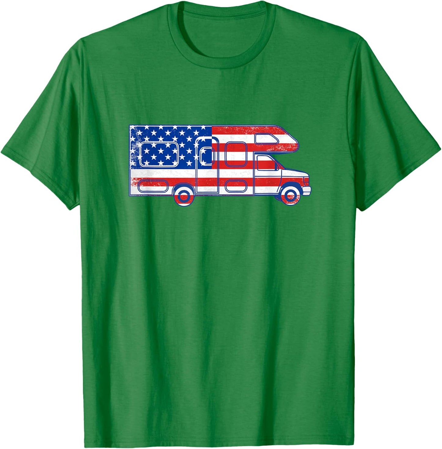 American Flag RV Class C Camper Vintage Women Men T-Shirt - T-Shirt | Irish Green