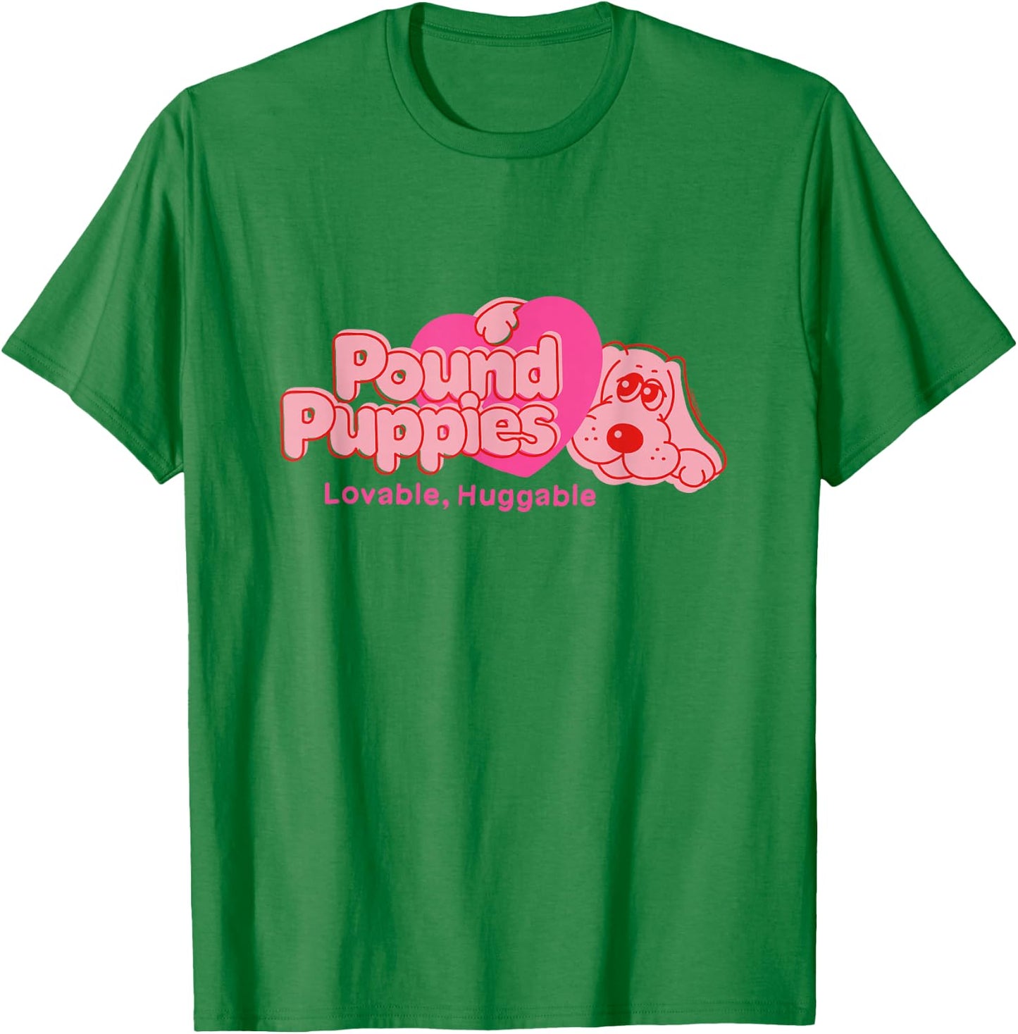 Pound Puppies Valentine's Day Lovable Huggable Chest Logo T-Shirt - T-Shirt | Irish Green