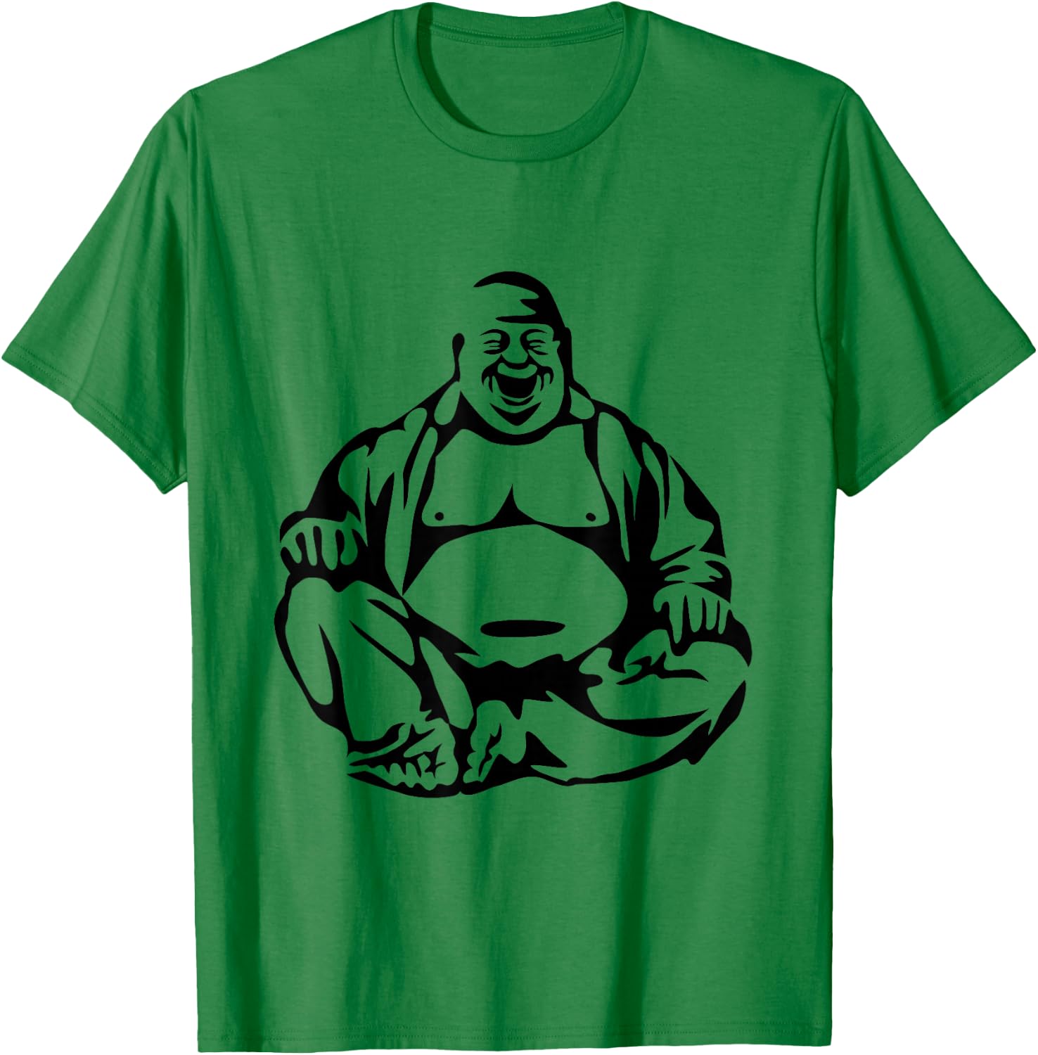 Laughing Buddha Fat Budai Buddhism T-Shirt - T-Shirt | Irish Green