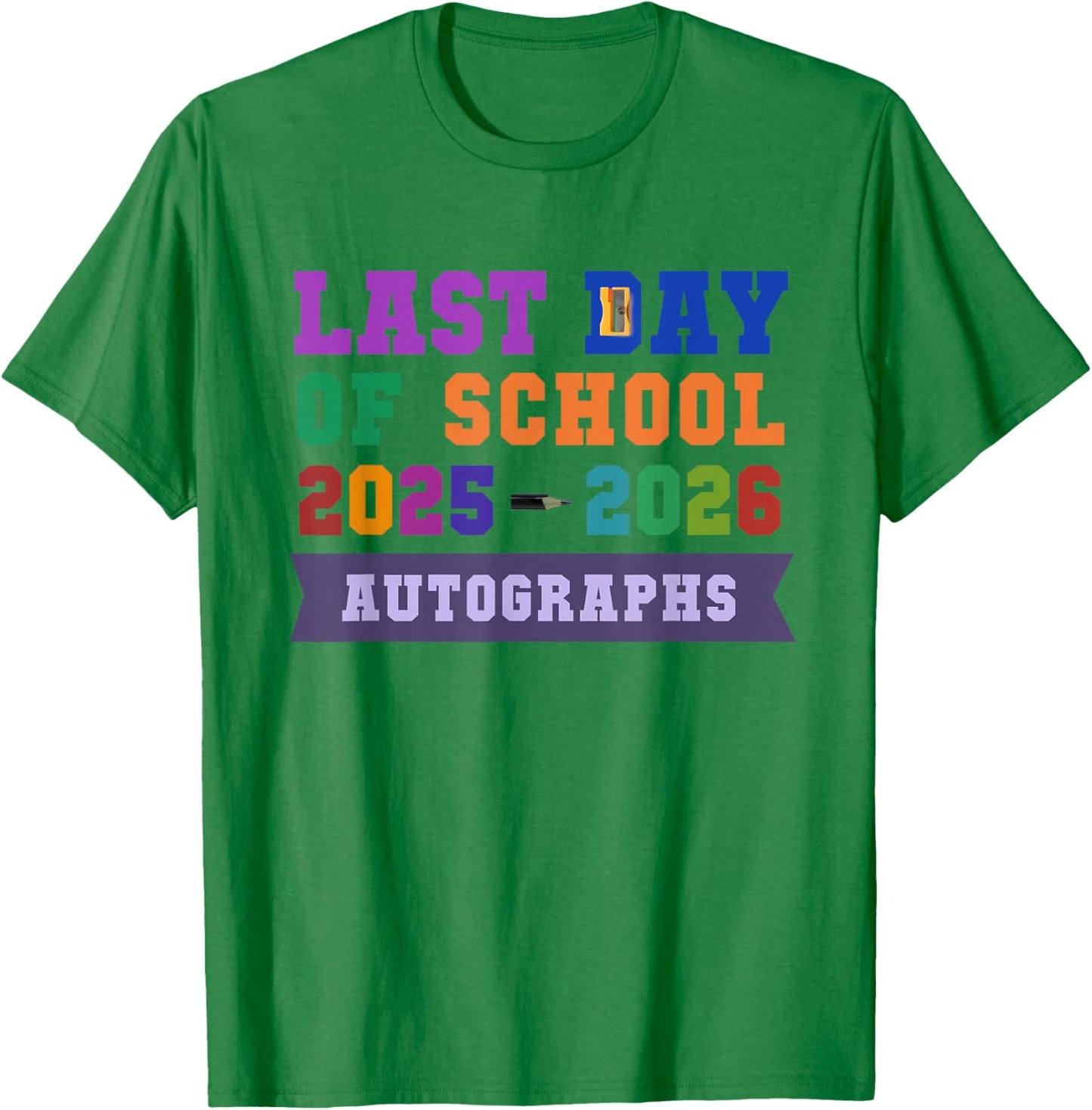 Vintage School Last Day 2026 Sign My Autographs Kids DIY Art T-Shirt - T-Shirt | Irish Green