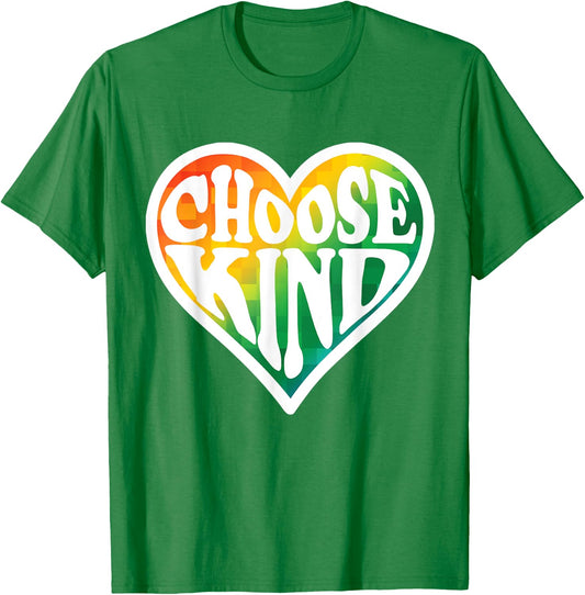 Rainbow Heart Teacher Choose Kind Gifts Women Kids T-Shirt - T-Shirt | Irish Green