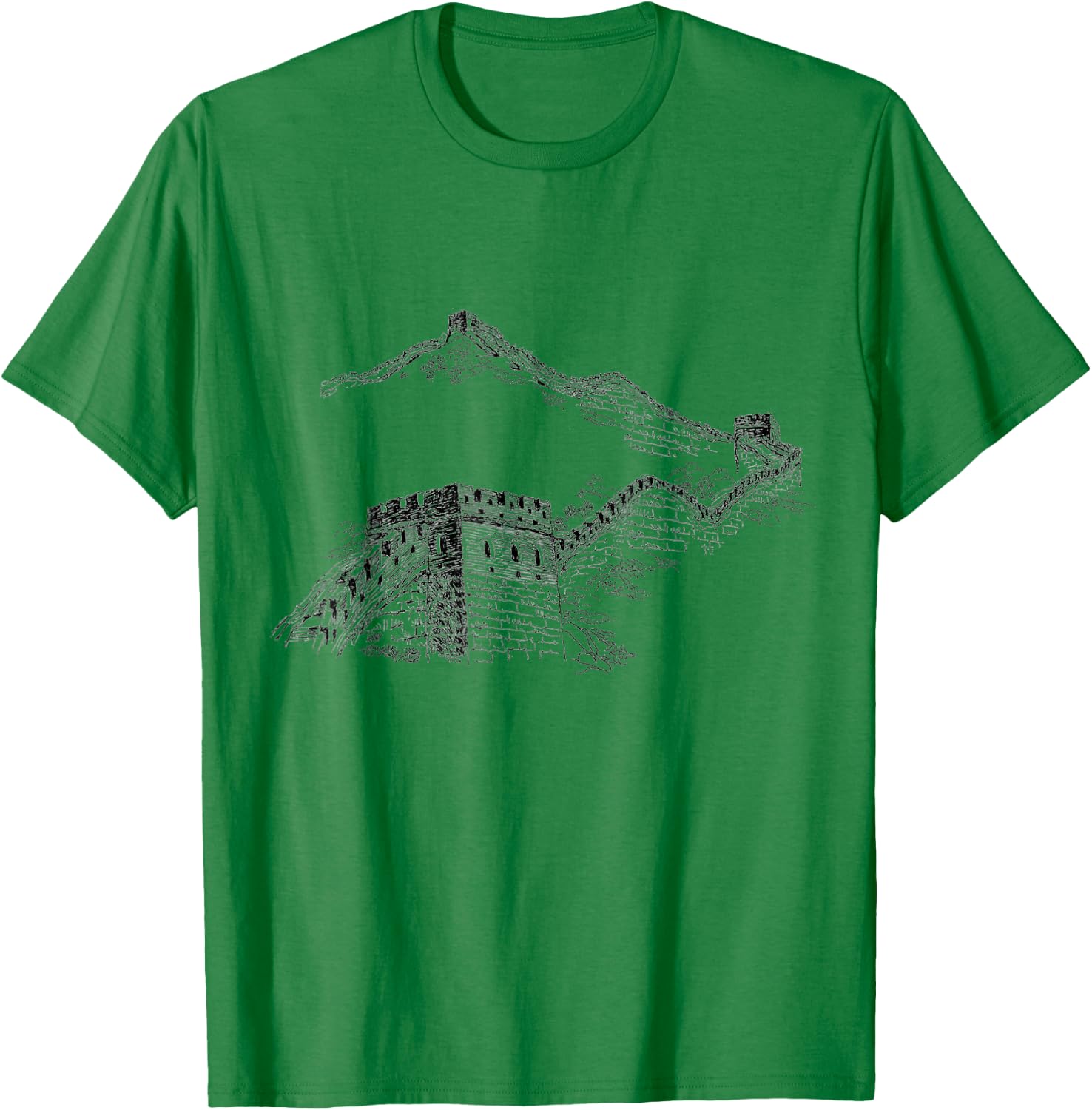 Hiking Great Wall China Explore World's Greatest Wonders T-Shirt - T-Shirt | Irish Green