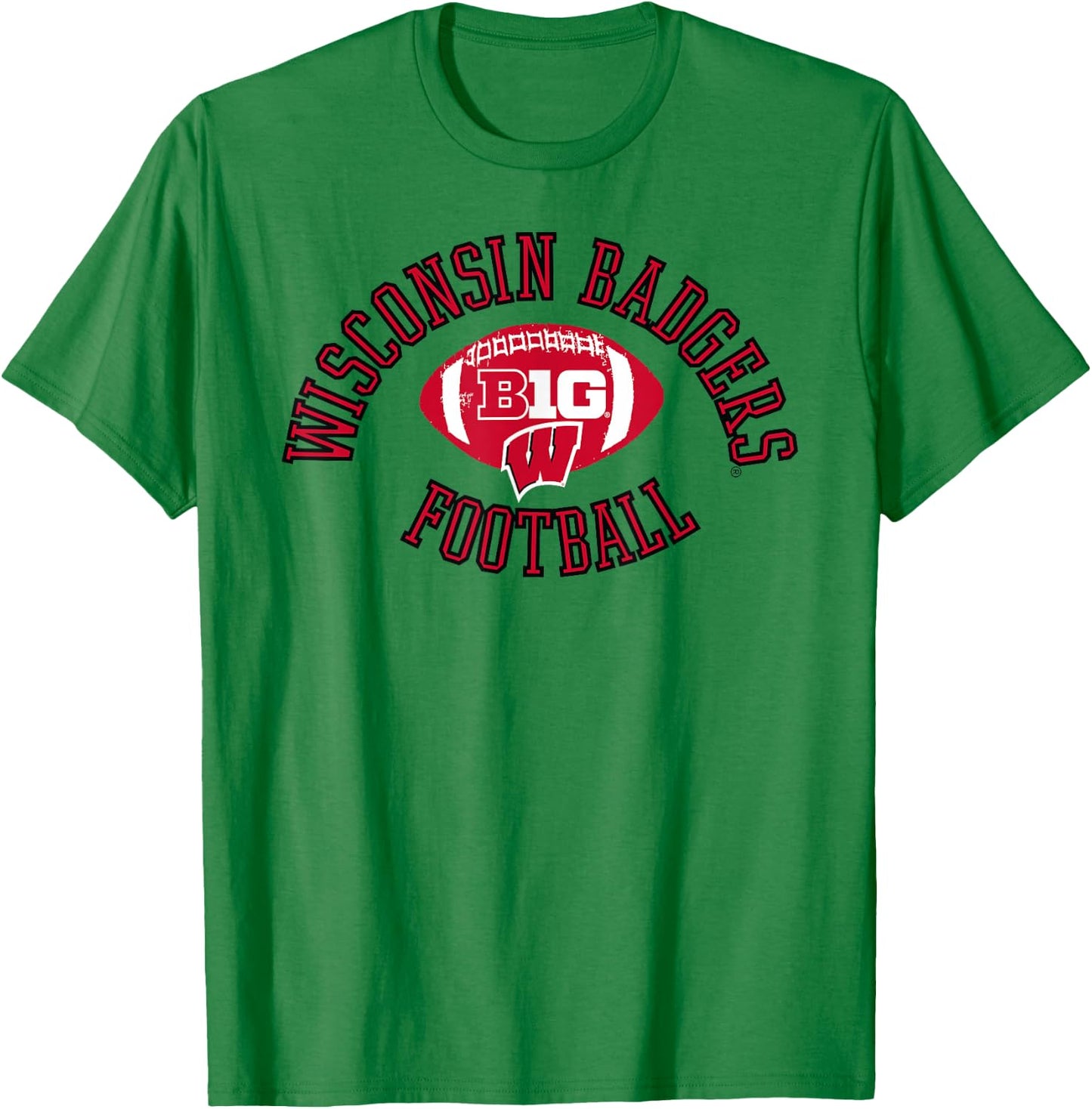 Wisconsin Badgers Big 10 Football Huddle Gray T-Shirt - T-Shirt | Irish Green