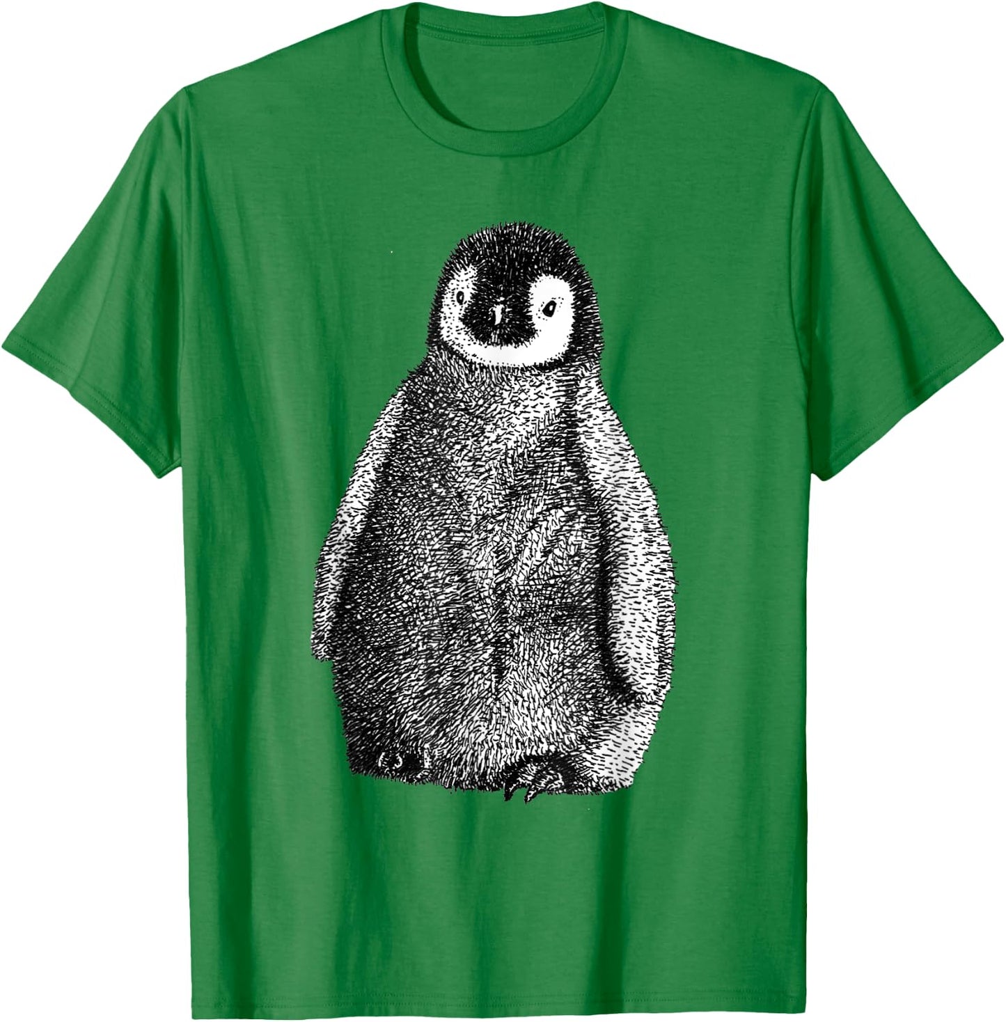 Cute Baby Emperor Penguin Illustration T-Shirt - T-Shirt | Irish Green