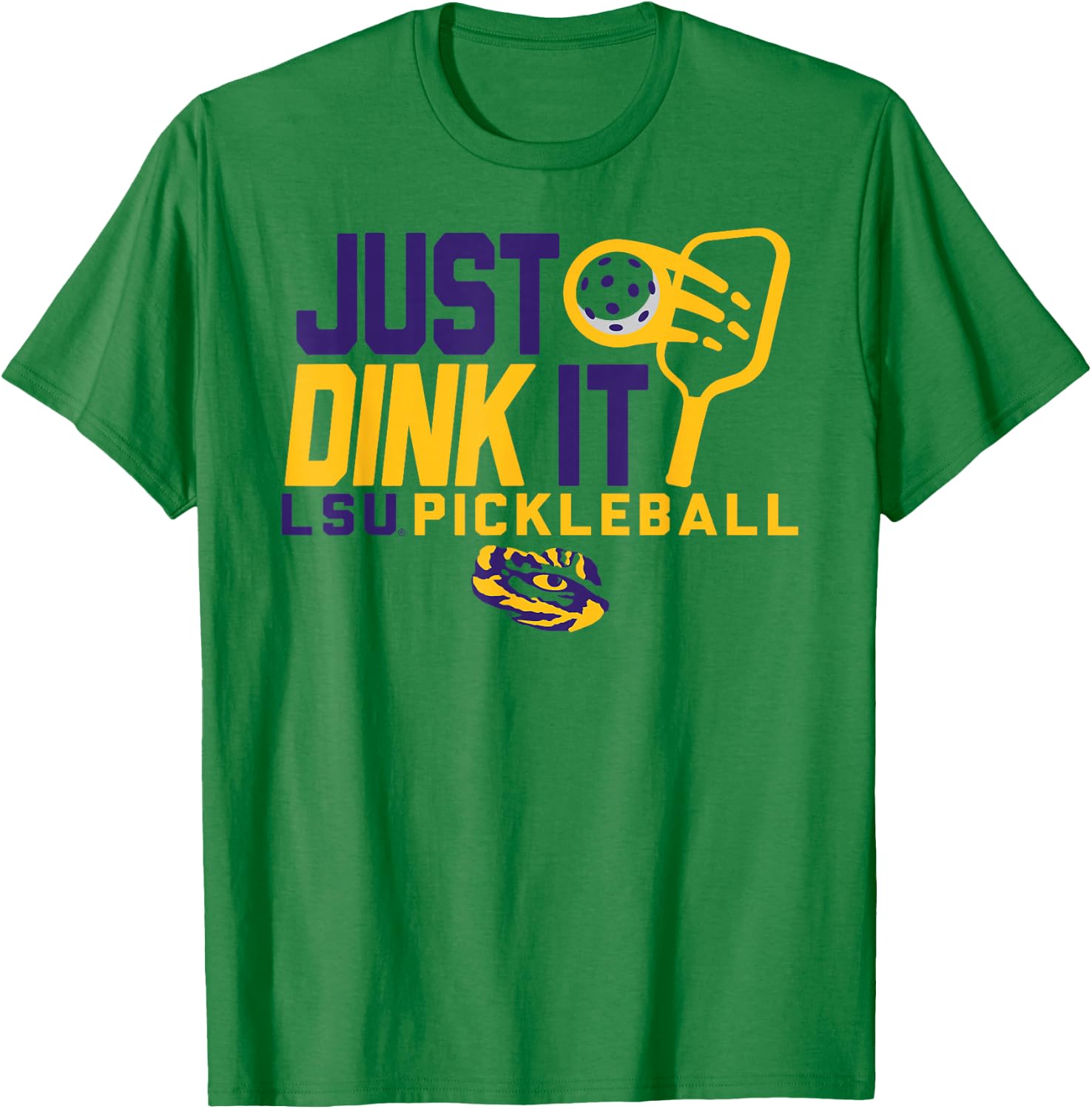 LSU Tigers Pickleball Dink White Officially Licensed T-Shirt - T-Shirt | Irish Green