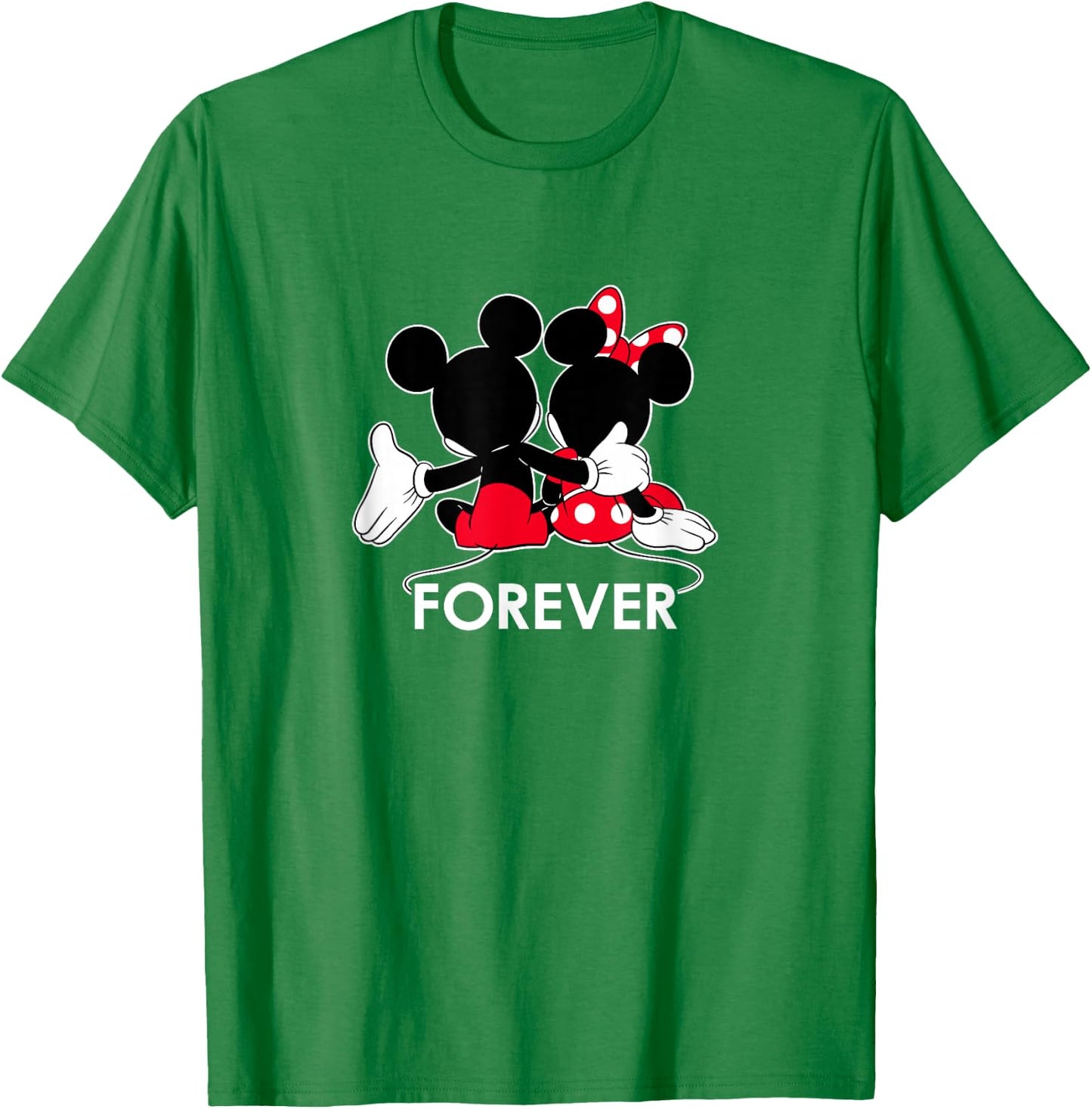 Disney Mickey and Minnie Mouse Silhouettes Forever Small T-Shirt - T-Shirt | Irish Green