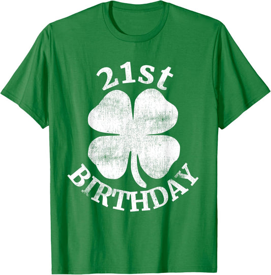 21st Birthday Shirt St. Patrick's Day Party Beer Gift Funny T-Shirt - T-Shirt | Irish Green