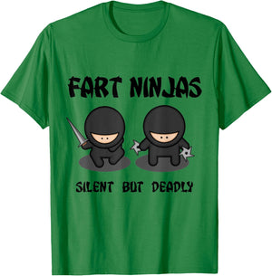 Fart Ninjas Silent but Deadly Funny Men Kids T-Shirt - T-Shirt | Irish Green