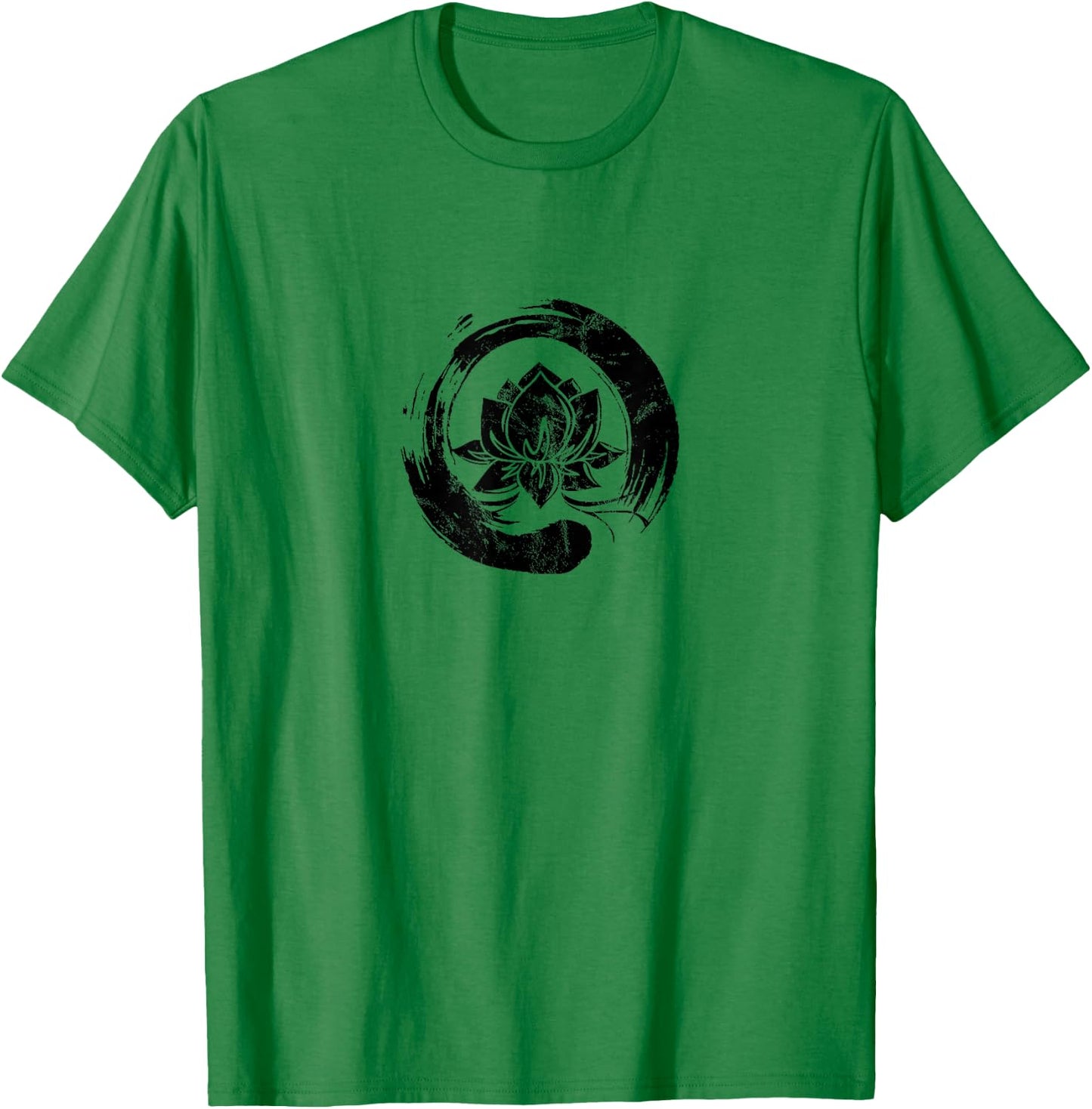 Enso Zen Circle of Enlightenment Lotus Vintage T-Shirt - T-Shirt | Irish Green