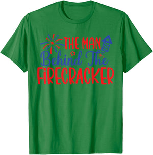 Expecting a Little Firecracker The Man Behind Firecracker T-Shirt - T-Shirt | Irish Green
