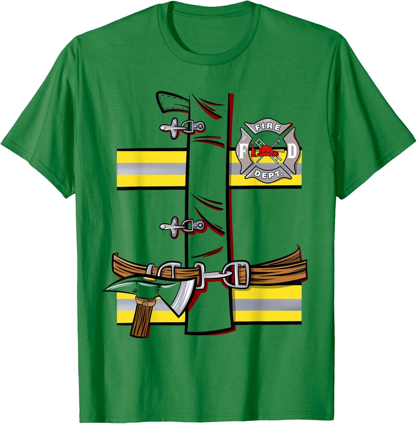 Firefighter Costume Shirt for Halloween T-Shirt - T-Shirt | Irish Green