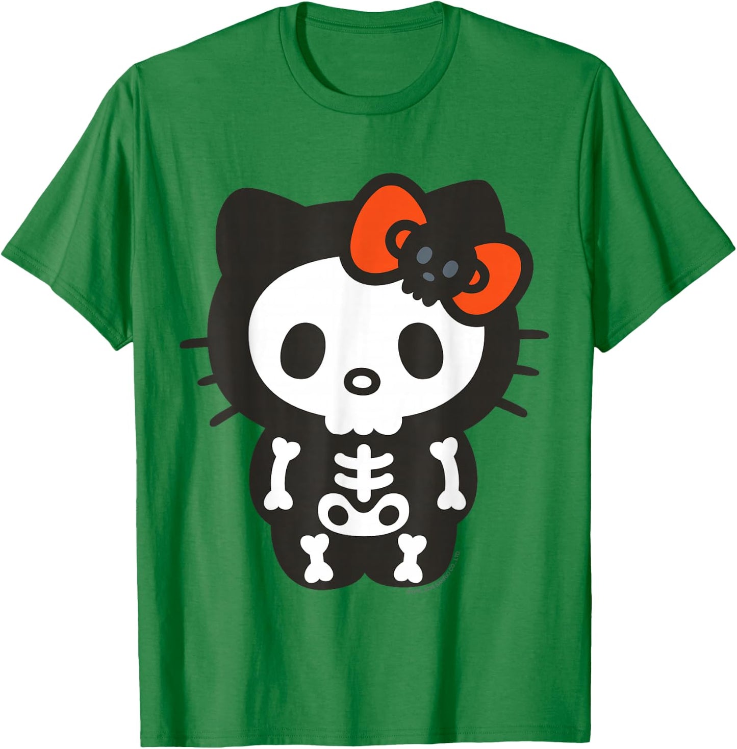 Hello Kitty Skeleton Halloween Shirt T-Shirt - T-Shirt | Irish Green
