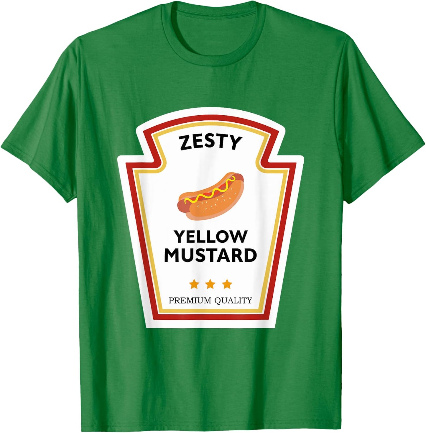 Zesty Yellow Mustard Condiment Group Costume T-Shirt - T-Shirt | Irish Green