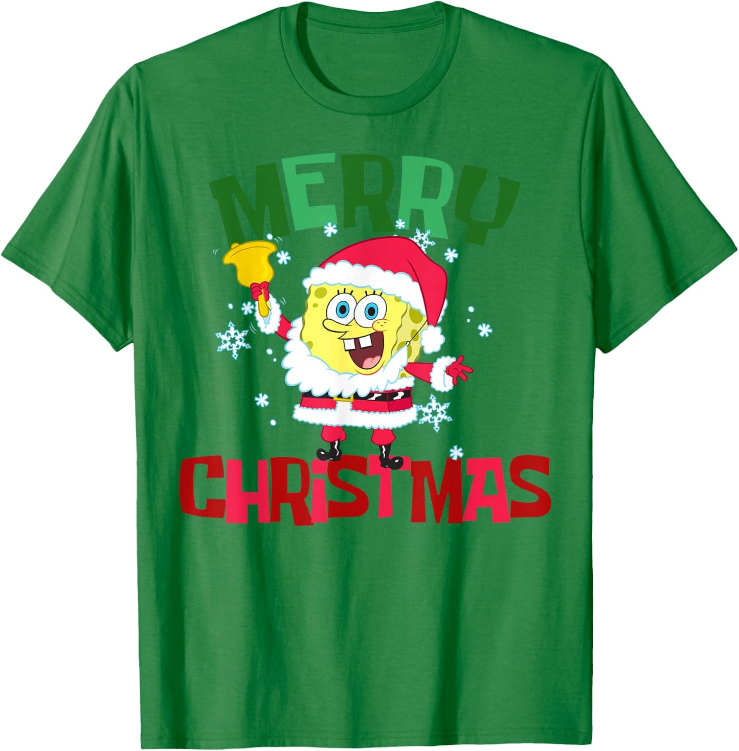 SpongeBob SquarePants Santa Outfit Merry Christmas T-Shirt - T-Shirt | Irish Green