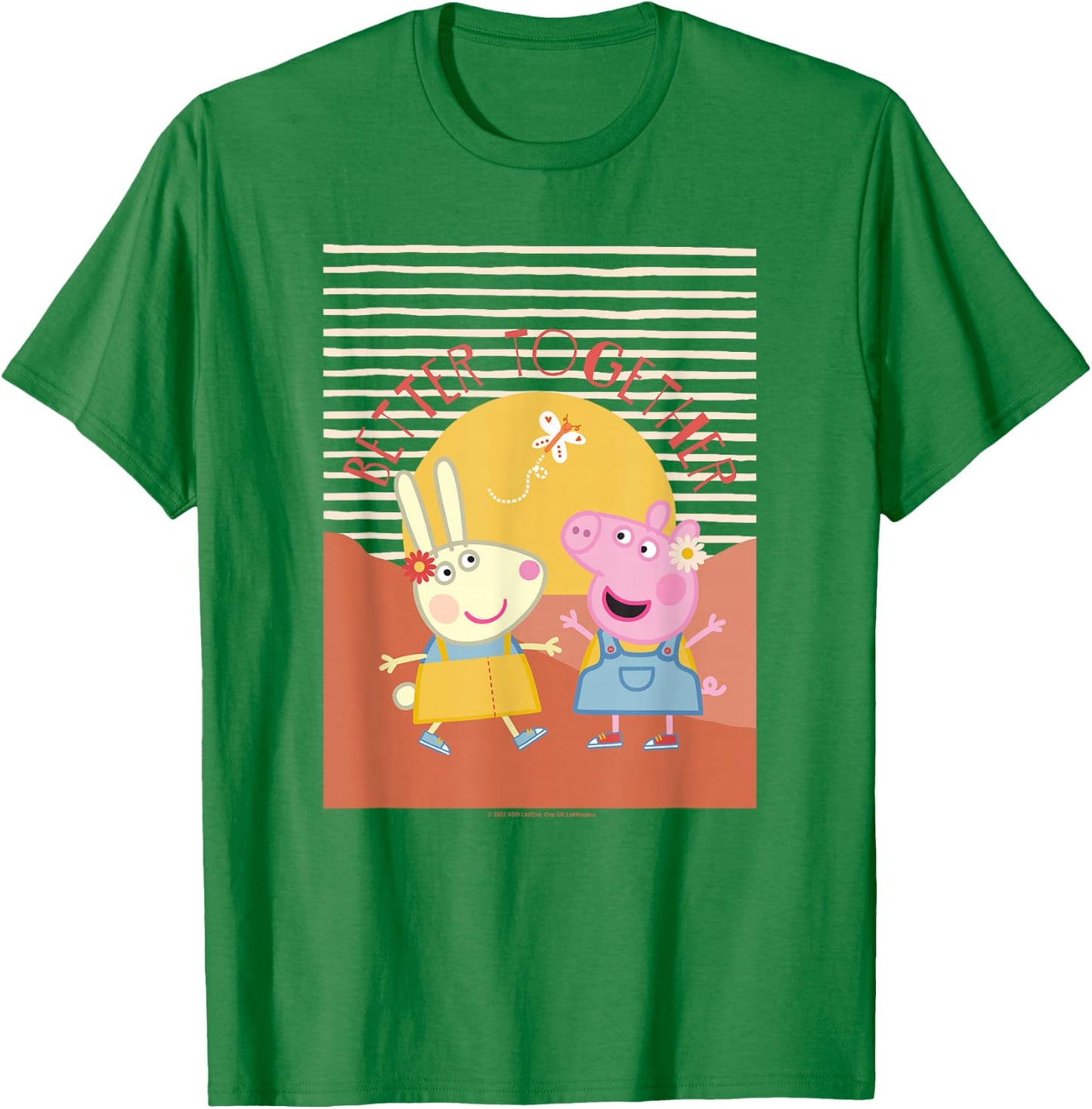 Peppa Pig Better Together Rebecca Rabbit Retro Portrait T-Shirt - T-Shirt | Irish Green