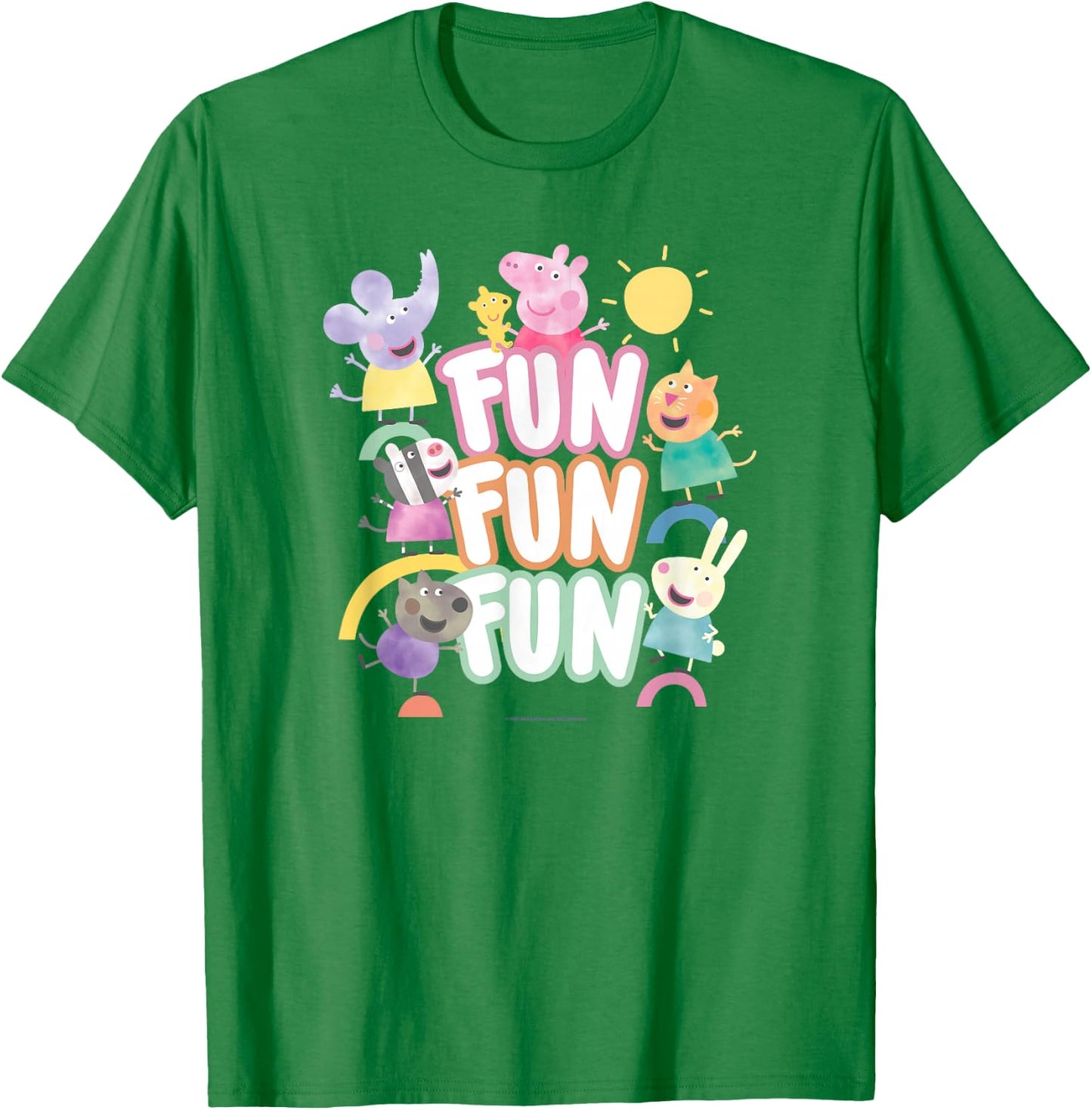 Peppa Pig Fun Fun Fun Friends Playground T-Shirt - T-Shirt | Irish Green