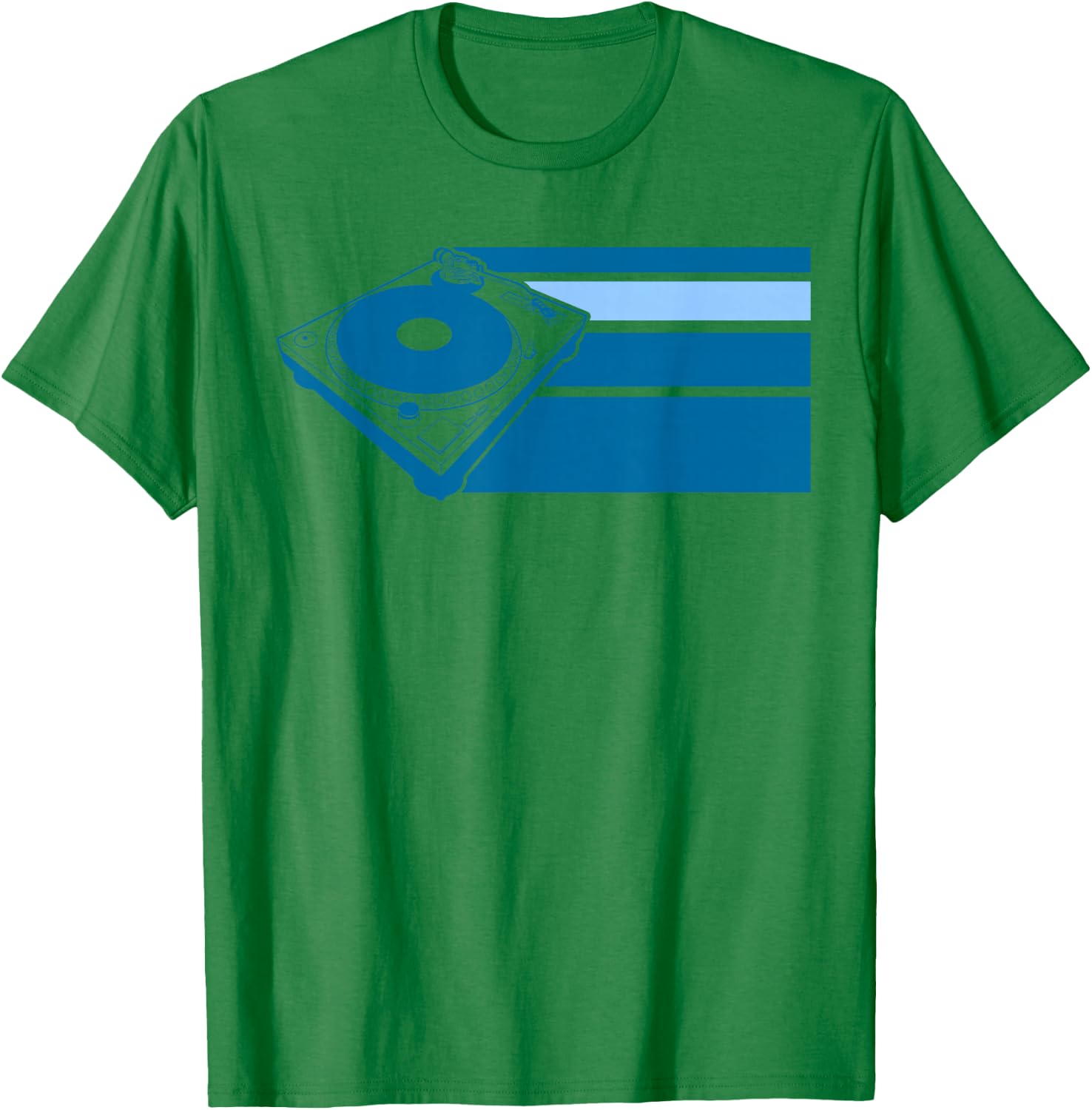 DJ Turntable Blue T-Shirt - T-Shirt | Irish Green