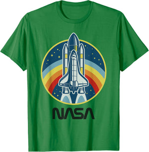 NASA Space Shuttle Rainbow T-Shirt - T-Shirt | Irish Green