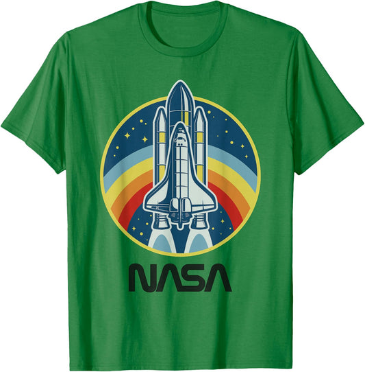 NASA Space Shuttle Rainbow T-Shirt - T-Shirt | Irish Green