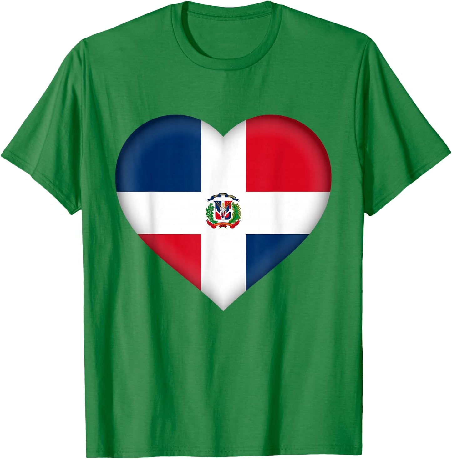 I Love Dominican Republic Shirt Dominican Flag Heart Outfit T-Shirt - T-Shirt | Irish Green