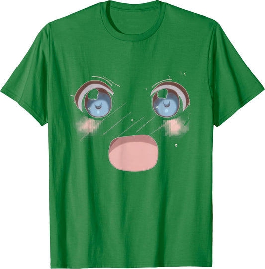 Kawaii Anime Face - Weeaboo Otaku Anime T Shirt T-Shirt - T-Shirt | Irish Green