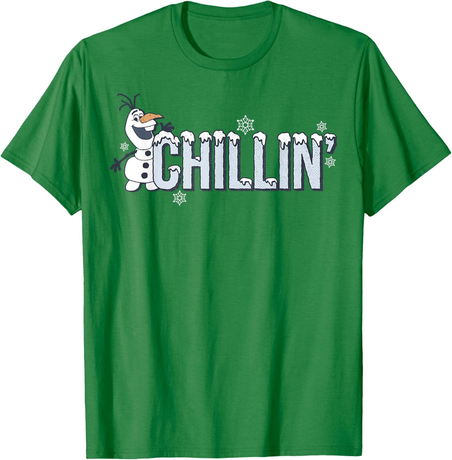 Disney Frozen Olaf Chillin' Snowflakes Portrait T-Shirt - T-Shirt | Irish Green