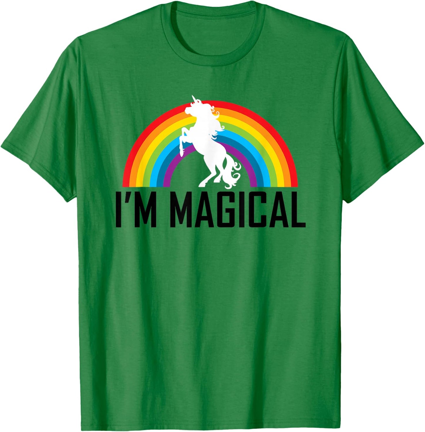 Unicorn I'm Magical Rainbow T Shirt for Girl Women Kids Gift T-Shirt - T-Shirt | Irish Green