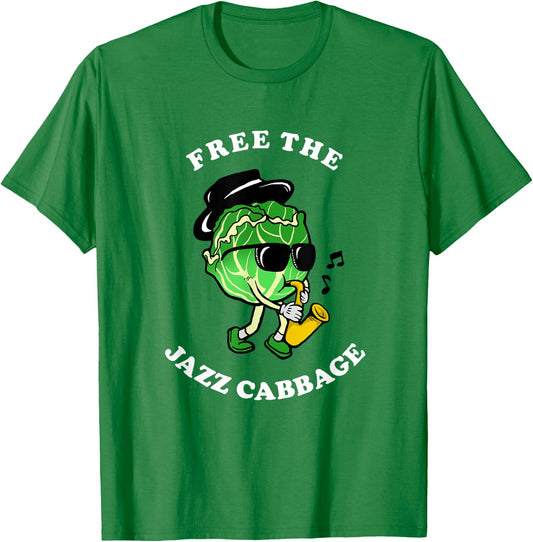 Free The Jazz Cabbage - Jazz Cabbage Meme T-Shirt - T-Shirt | Irish Green