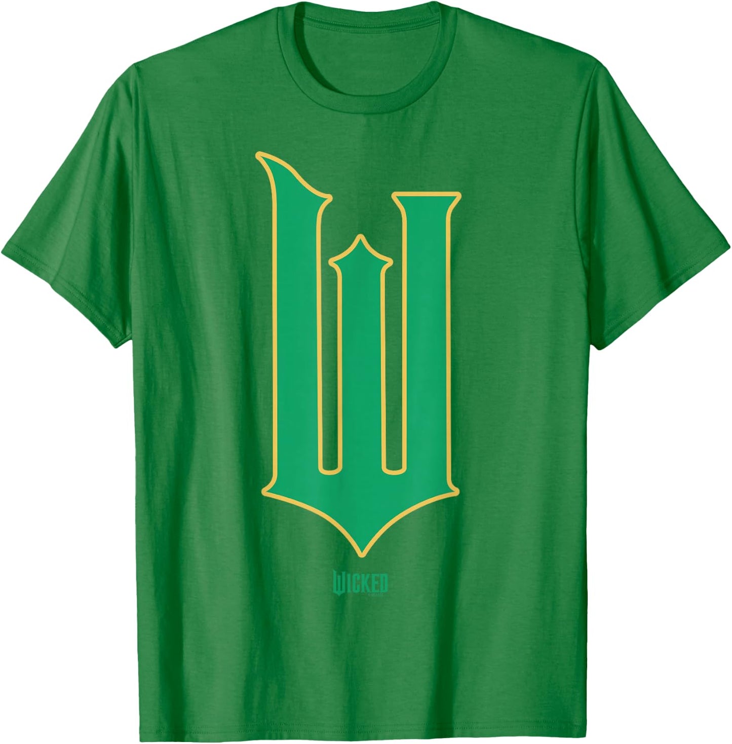 Wicked Movie W Logo Green Goes Good with Pink T-Shirt - T-Shirt | Irish Green