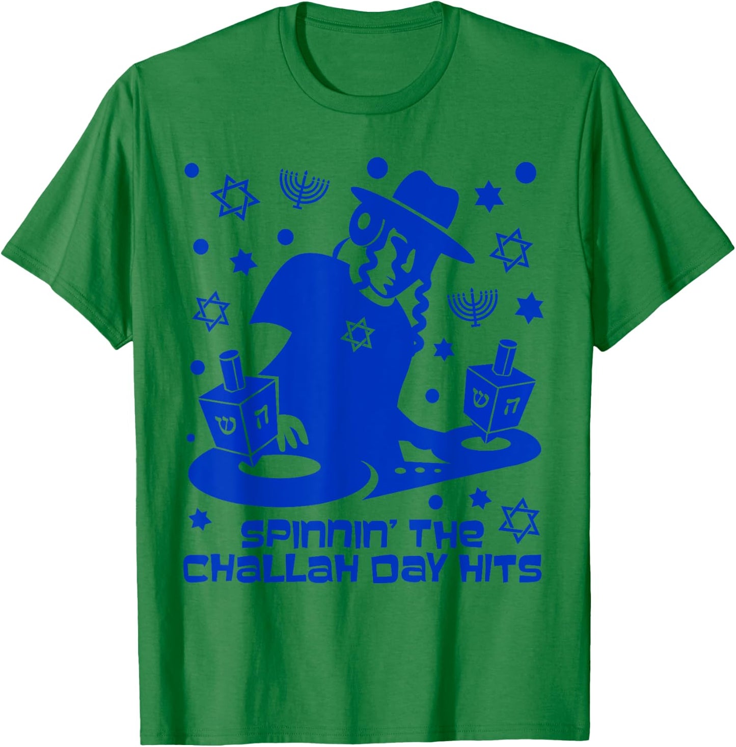 Funny Hanukkah Dreidel DJ Gift Challah Day Hits T-Shirt - T-Shirt | Irish Green