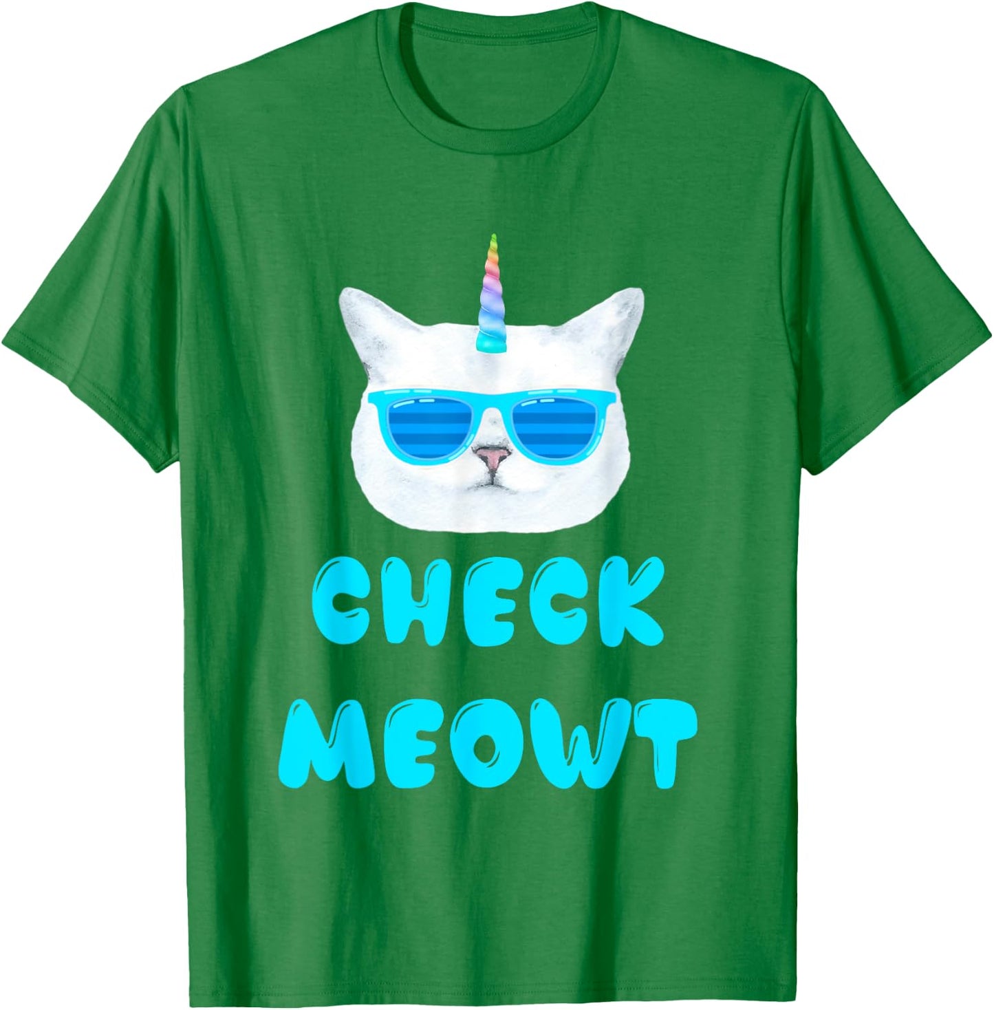 Check Meowt Caticorn T shirt T-Shirt - T-Shirt | Irish Green