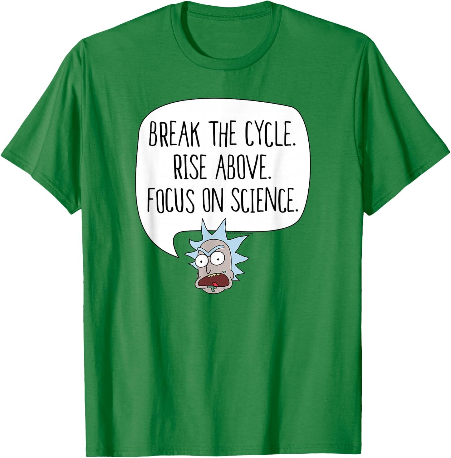 Rick and Morty Break the Cycle. Focus on Science T-Shirt - T-Shirt | Irish Green