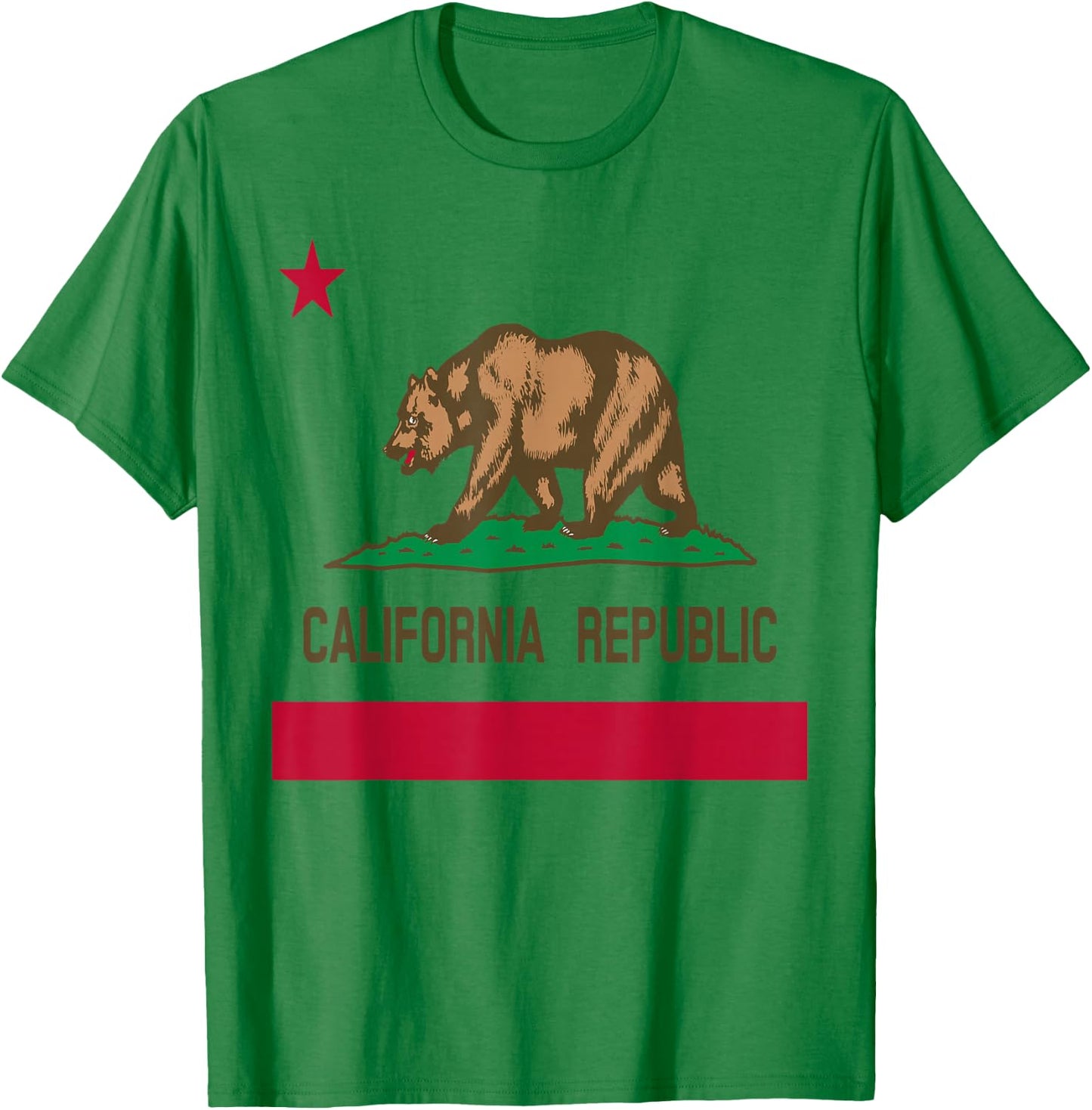 California Republic State Flag 1846 Vintage T Shirt T-Shirt - T-Shirt | Irish Green